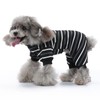 Dog Pajamas Warm 4 Legged High Collar Soft Stretchy Striped