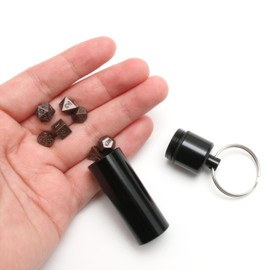 7Pcs Mini Dice Set, 6mm Micro Miniature Dice with Dice Case Tiny Small DND Dice Antique Bronze Metal D&D Dice Set Game Accessories Dice for Dungeon and Dragons RPG Board Games Tabletop Games