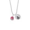 Delight Jewelry Hot Pink Hibiscus Flowers Spinner - Silvertone Script