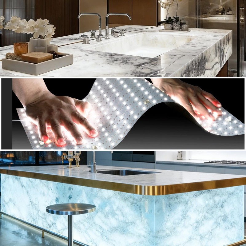 Dreamtrue 4PCS LED Backlight Sheet, 36W 6000K White Light Board,Bendable&Cuttable