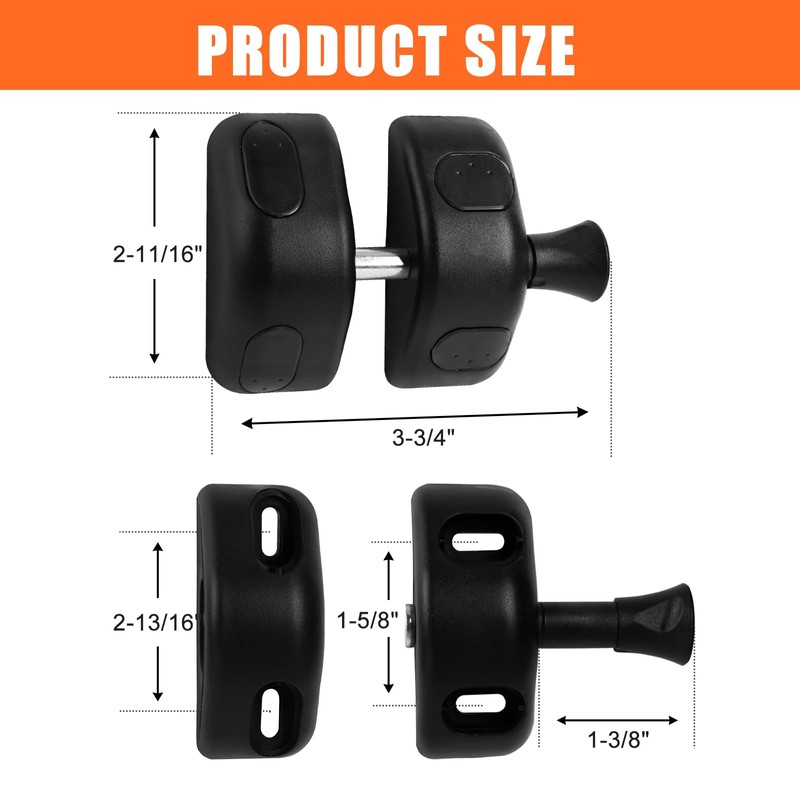 KOVOSCH Magnetic Gate Latches Side Pull, Black Magnetic Gate Latch