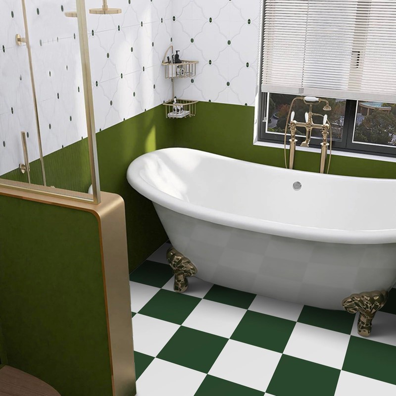 Alow Peel and Stick Floor Tile Waterproof 20PCS, 12inX12in Green