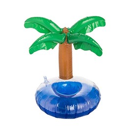 Beachcombers 8.5" Inflatable Palm Tree Drink Holder Blue