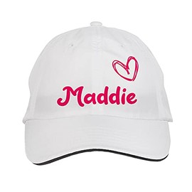 Makoroni - Maddie Name Hat Adjustable Cap, DesK97 White