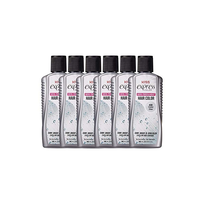 Kiss Express Color #K00 Semi-Permanent Crystal Clear 3.5oz (6 Pack)
