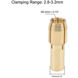 Recogwood 5Pcs Brass Drill Chuck Precision, 3.2mm Collet, Compatible with Dremel Rotary Tools, Grinding Drill