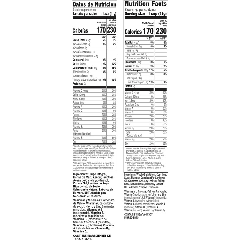Cinnamon Toast Crunch Waffle Breakfast Cereal, Crispy Cinnamon Cereal, 11.6