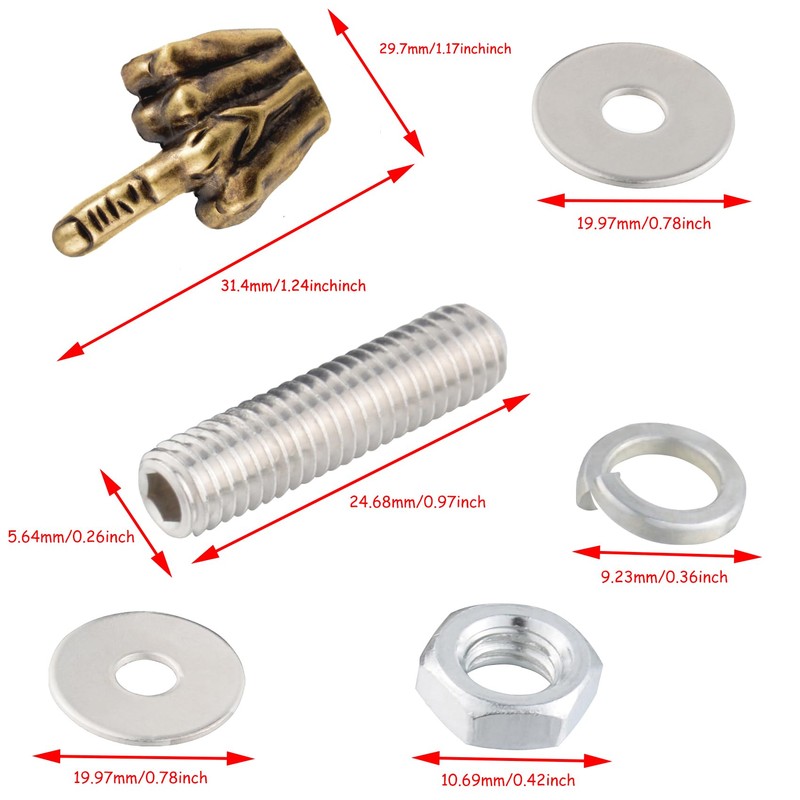 Lunsom Finger License Plate Screws, License Plate Screw Kit 4PCS