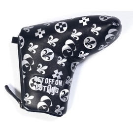 COMO COME Golf Putter Cover CC Monogram Zipper Headcover for Scotty Cameron Odyssey (CC Monogram BL&SV)