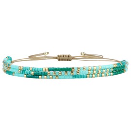 KELITCH Bohemian Pearl Bracelets Miyuki Mixed Colours Beads Bangle Gift for Birthdays Graduation Christmas and Mother's Day, Miyuki