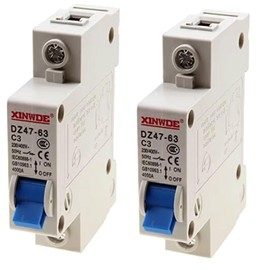 Bumbesti 2pcs 1 Pole 230/400V Low-Voltage Miniature Circuit Breaker 3A Din Rail Mount DZ47-63 C3 (3A)