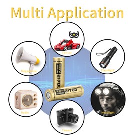 EcoSolutions 21700 Rechargeable Battery Case Set, 5000mah Large Capacity 3.6Volt 21700 Tip Battery for flashlights ect, 2pack