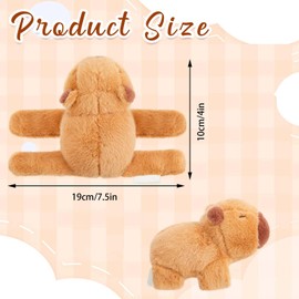 JRYGAC Capybara Snap Bracelet Children, Simulation Capybara Plush Toy, Soft Plush Toy, Capybara Cuddly Toy, Snap Bracelet, Gift for Children and Friends (19 cm)