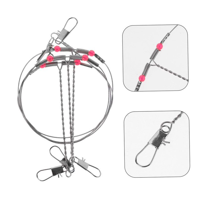BESPORTBLE 5sets Fishing Wire Leader Rigs Hook Prevents Group Entanglement
