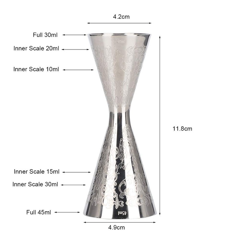 Double Cocktail Jigger,Double Cocktail Measuring Cup,Stainless Steel Jigger Bar,Measuring Cup