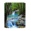 DDS-DUDES Waterfall Shower Curtain, Garden Spring Natural Scenery Forest Waterproof