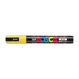 Mitsubishi Pencil PC5M.2 Posca Water Based Pen, Medium Point, Round Lead, Yellow