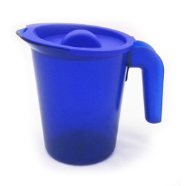 Roltex Small 500ml Frosted Coloured Jug with Lid Unbreakable Plastic (Blue)