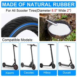 RUTU 8.5x2 Inch Solid Tire for Xiaomi m365 Electric Scooter for m365 pro/gotrax gxl V2/gotrax XR, 50/75-6.1 Scooter Wheels 8 1/2'' Front or Rear Replacement Solid Tires, Blue 2 Pack