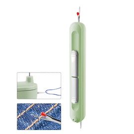 FENGWANGLI Needle Threaders, 2 in 1 Plug-in Needle Threader Seam Ripper Tool, Automatic Stretchable Seam Rippers for Sewing, Hand Quilling Supplies,Embroidery Stitch Removal(Green)
