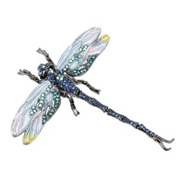 LT Easiyl Crystal Dragonfly Brooch Pin 8.8*7.5cm Movable Souvenir Valentines Birthday 8.8cm