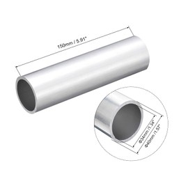 sourcing map 6063 Aluminum Round Tube, 40mm OD 34mm Inner Dia 150mm Length Pipe Tubing for Industry DIY Projects