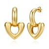Cicy Bell Heart Earrings for Women 18k Gold Plated Trendy