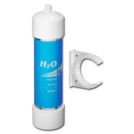 IPW Industries Inc-H2O INTERNATIONAL COUNTERTOP -(H2O-RC) Inline GAC/KDF Icemaker Filter with Quick Connect ¼” Fittings, includes clip