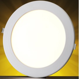 Auraglow 18w LED Circle Slim Panel Downlight Office Ceiling Light - Natural White 4000k - 1300 Lumens - 80w EQV - 225mm