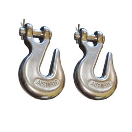 MarineNow Stainless Steel 316 Clevis Chain Grab Hook 1/4", 5/16", 3/8", 1/2" Choose Quantity (5/16", 2-Pack)
