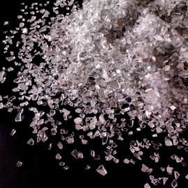 Ocefeiyue Crushed Mirror Glass for Resin Art,Broken Fire Glass Pieces for Tabletop Fire Pit,Crafts,Home Decorations Vase Fillers,15 OZ