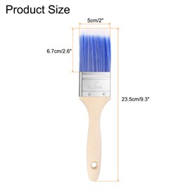 HARFINGTON 4pcs Paint Brushes 2" Flat Paint and Chip Brushes with Wooden Handle for DIY Paint Flat Art Furniture Fences Deck Wall Trim, Blue