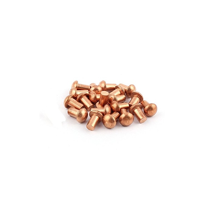 YXQ 50 Pcs Copper Solid Rivets 1/4 Diameter 5/16 L