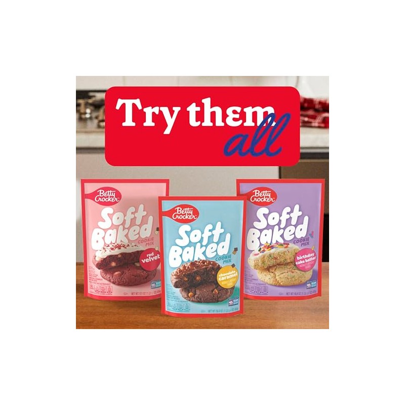 Betty Crocker Soft Baked Cookie Mix, Peanut Butter Chocolate Chip,