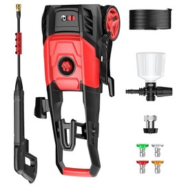 Electric Pressure Washer, 2.5 GPM Power Washer with 4 Quick Connect Nozzles & Foam Cannon, Portable High Pressure Washer Cleaning Machine for Cars Fences Driveways Patios