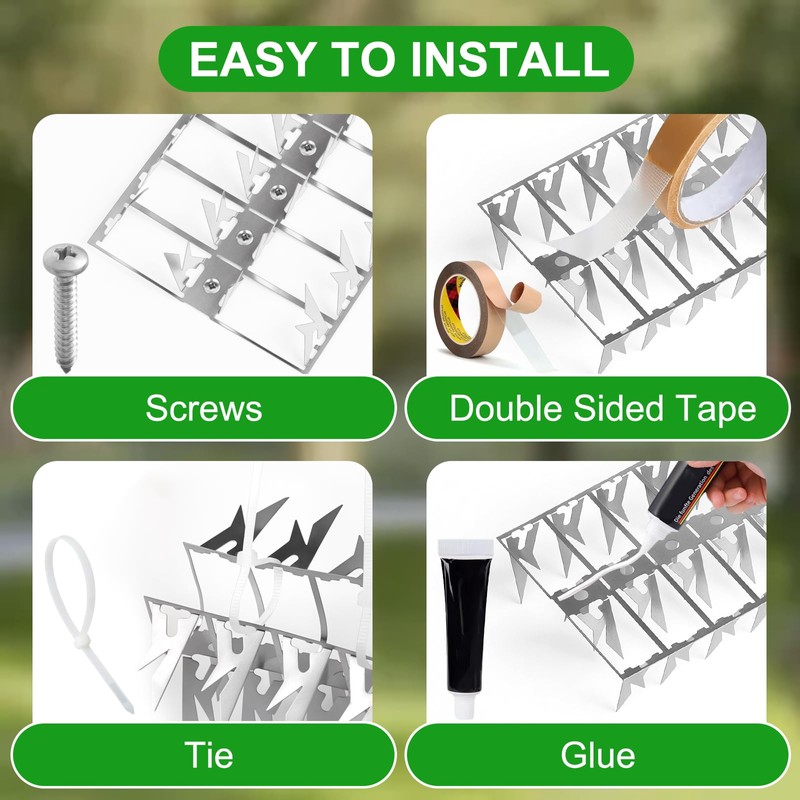 60 Pack Stainless Steel Squirrel Spikes for Bird Feeder, 60