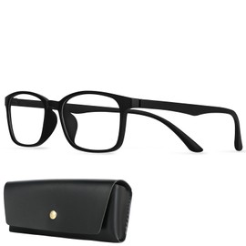 Windfromort Blue Light Filter - Glasses, Plastic Black Glasses, Protects Against Blue Light and UV Rays, Reduces Eye Strain, Ideal for Computer Work, Gaming and Daily Use (Black)