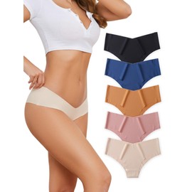 DingLu Women's Seamless Bikini Underwear No Show Hipster Panties 5 Pack (A-multicolor,4)