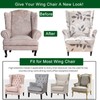 CRFATOP Wingback Chair Covers 2 Pieces Stretch Printed Wing Back
