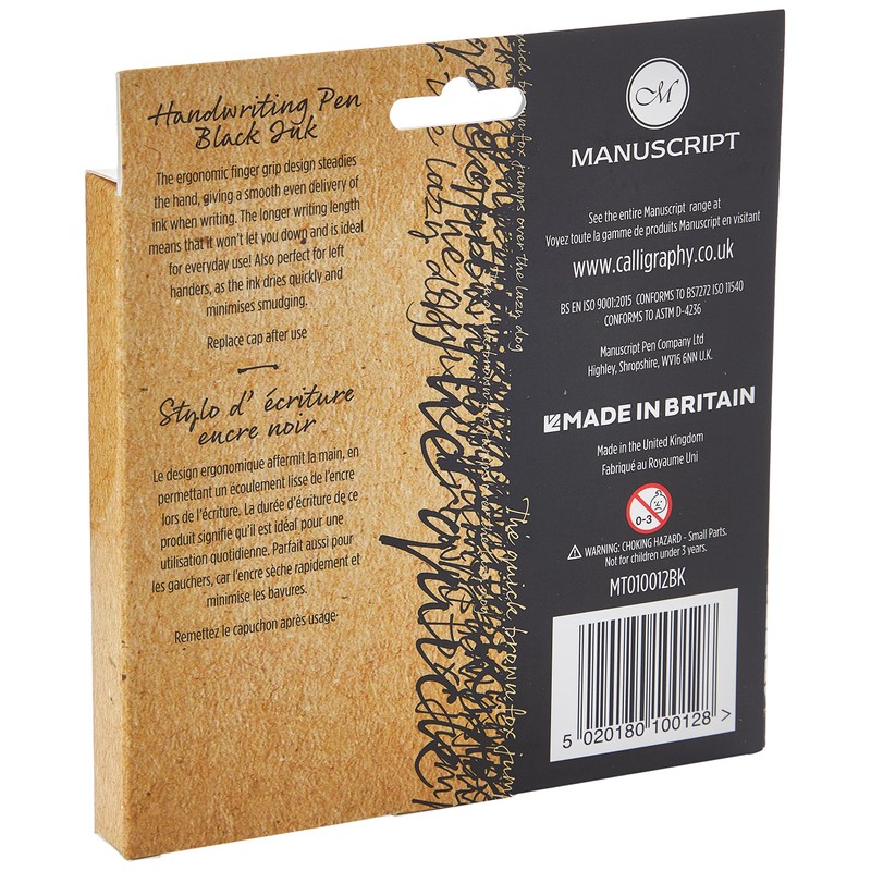 MANUSCRIPT Handwriting Pens Black - pack of 12 handwriters with