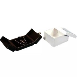FindingKing 6 Black Pendant Boxes with Snap Lids 3 1/2"