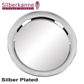 SILBERKANNE Hamburg Round Plate Tray Diameter 31 cm Premium Silver Plated Elegant Silver-Plated in Top Workmanship