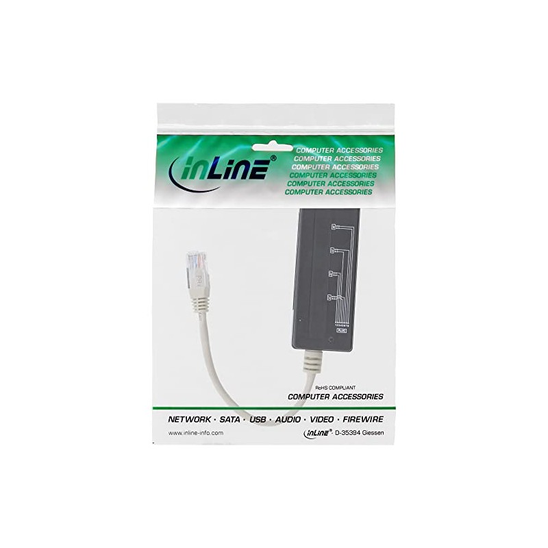 InLine 69995A 4-Way Telephone Port Splitter, RJ45 Plug to 4x