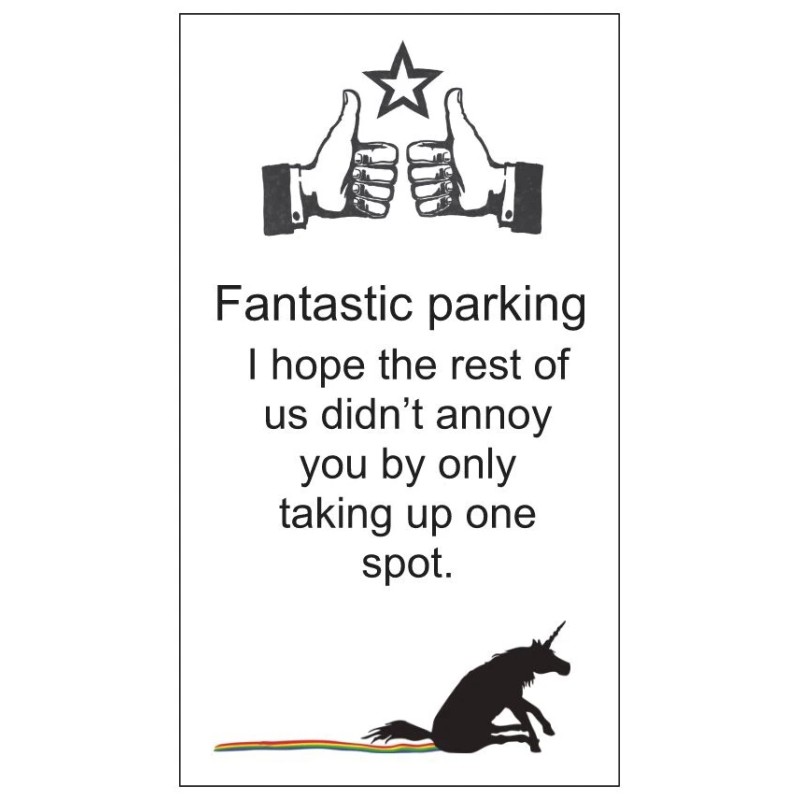 40 rude insulting parking cards Show people how you feel