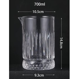 Professional Thick Bottom Seamless Cocktail Mixing Glass 24.7 fl oz (700 ml) (Aurora, 700ML)