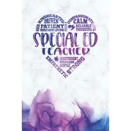 Special Ed Teacher Book - a Blank Lined Journal w Heart Subway Art Words to add to Your Classroom Essential Supplies List - Notebook with Alcohol Ink ... Marble Notebook - a SPED Teacher Must Have!