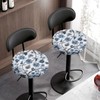 Wiryuouvt Blue Flower Padded Stool Covers - Round Barstool Seat
