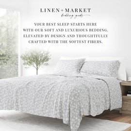 Linen Market 4 Piece Full Bedding Sheet Set (Gray Wheatfield) - Sleep Better Than Ever with These Ultra-Soft & Cooling Bed Sheets for Your Full Size Bed - Deep Pocket Fits 16" Mattress
