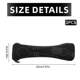 FDCGAS Cutlery Bag for On the Go - 2 Pieces Portable Neoprene Cutlery Bags Empty with Zip Cutlery Camping Tableware School Picnic Cutlery to Go Bags