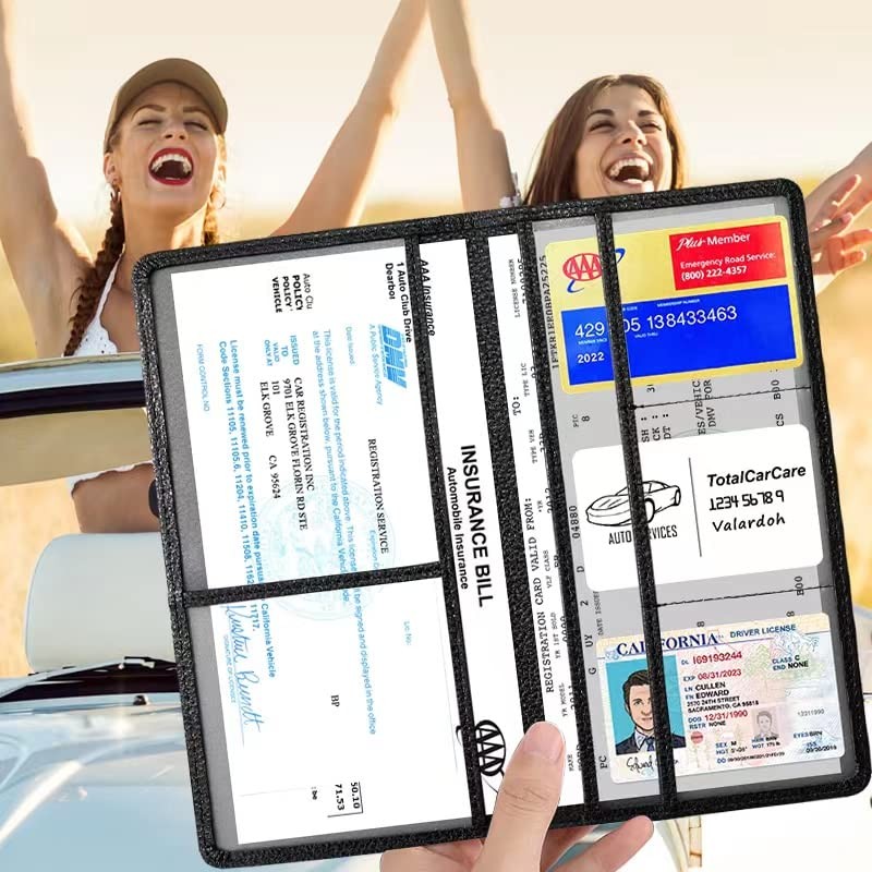 Valardoh Premium Car Registration and Insurance Card Holder, Car Document